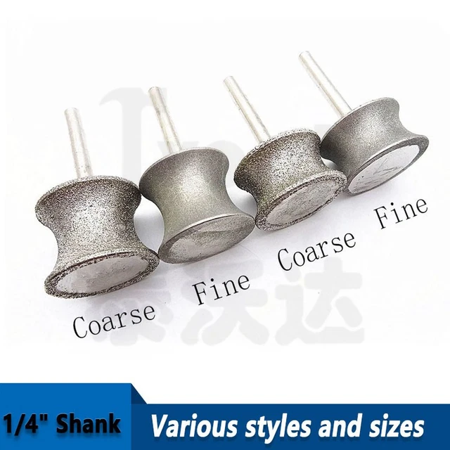 6mm Shank Concave Diamond Abrasive Wheel Grinding Head Burrs Drill Bit 2mm-12mm