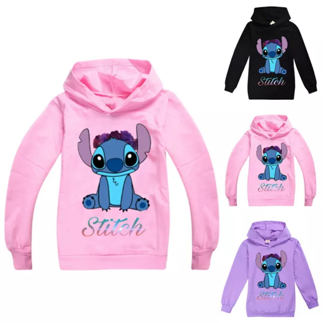 Lilo and Stitch Kids Girls/Boys Hoodie Jumper Long Sleeve Baggy Sweatshirt Tops↑