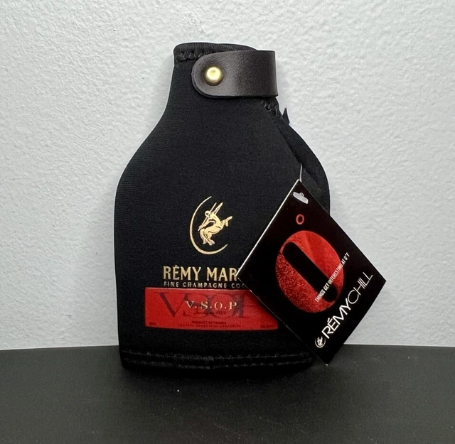 REMY MARTIN VSOP Half Pint 200ml Koozie Black Red Gold Back Zip Button