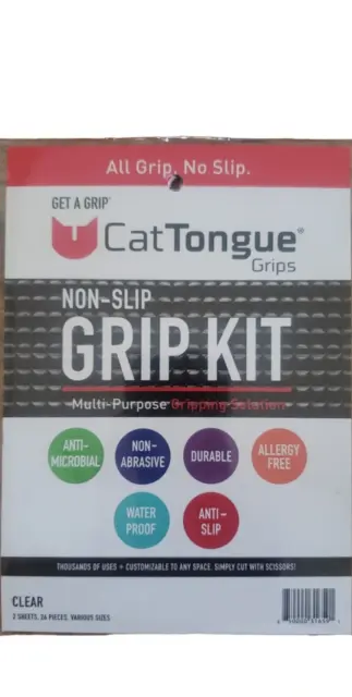 CatTongue Grips Grip Kit:   Clear Non-Abrasive Anti-Slip Kit (26-Piece)