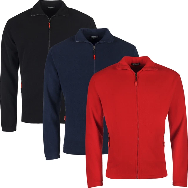 New Mens Fleece Jacket Full Zip Up Polar Work Outdoor Warm Coat Top Pockets Lot