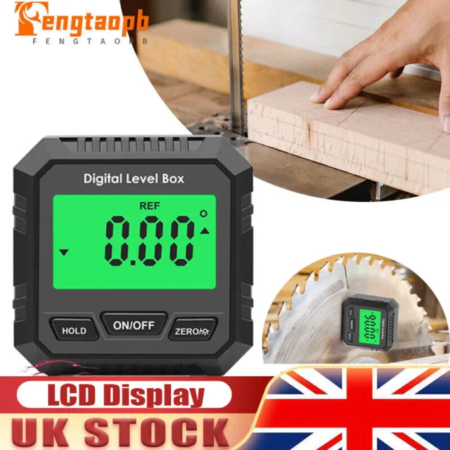 Mini Digital Angle Gauge with Magnetic Base Inclinometer Bevel Box Protractor UK
