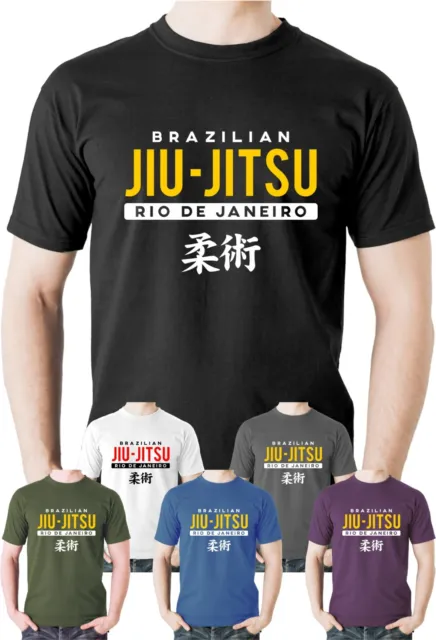 Brazilian Jiu Jitsu Rio T-Shirt Tee Gracie MMA Clothing BJJ Martial Arts UFC