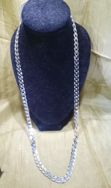 Italian made SOLID,Uk hallmarked 925  sterling silver Curb chain, 18" ,15grams