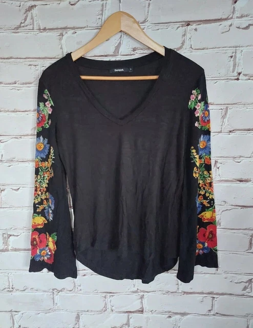 Camicetta da donna Desigual top taglia camicia. Maglione S maniche Motivo...
