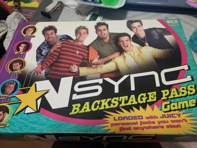 N Sync Backstage Pass Game Complete Vintage Boy Band Board Game 2000