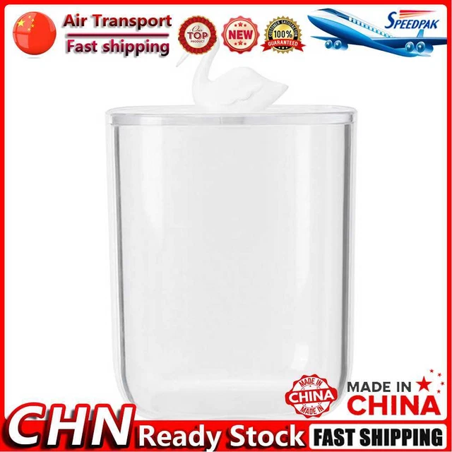 Clear Acrylic Storage Box Cotton Pad Swab Cosmetic Animal Case Washroom (B) Fr