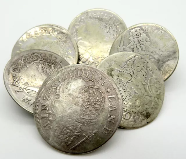 6 Stück 30 Kreuzer Silber Trachtenknöpfe Trachtenschmuck (1599)