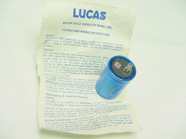 New Nos Triumph Bsa Norton Lucas 2Mc Capacitor Part # 54190009 Genuine New Old S