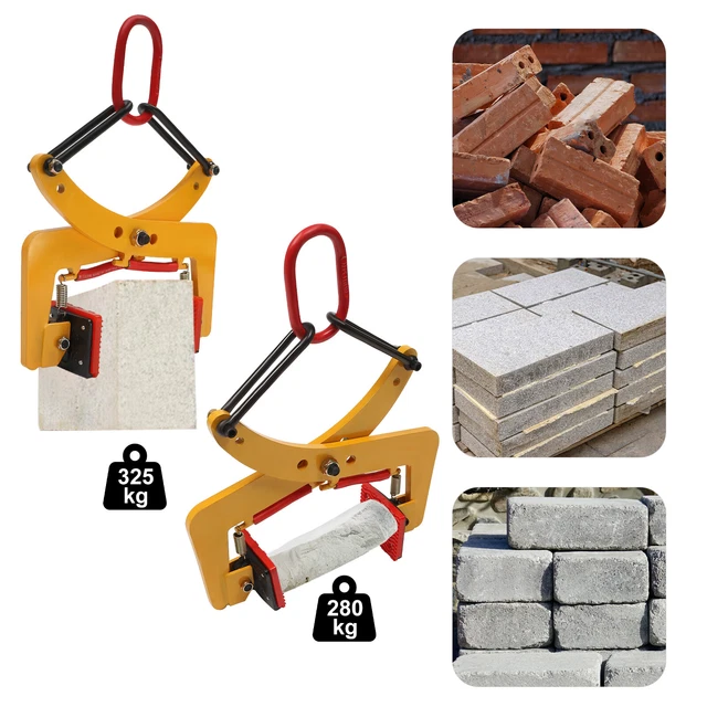 Steinzange Mauersteinzange – 2000 Kg Tragkraft, Backenöffnung 0-17 Cm, Mit Kette, Für Pflastersteine Und Paletten