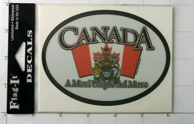 Canada Reflective Oval Decal Auto Sticker A Mari Usque Ad Mare From Sea To Sea