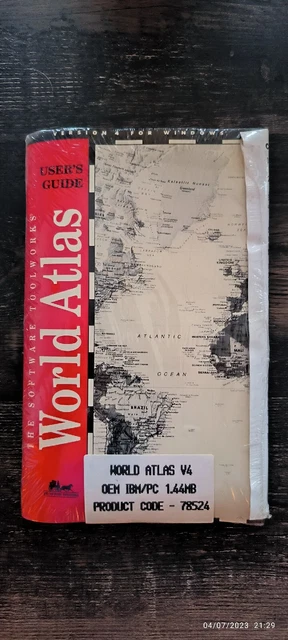 THE SOFTWARE TOOLWORKS User's Guide World Atlas V4 OEM IBM/PC 1.44MB £ ...