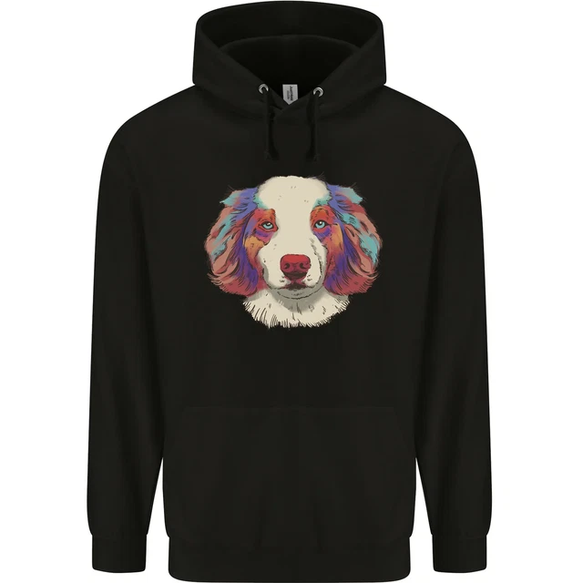 Australian Shepherd Dog Mens 80% Cotton Hoodie