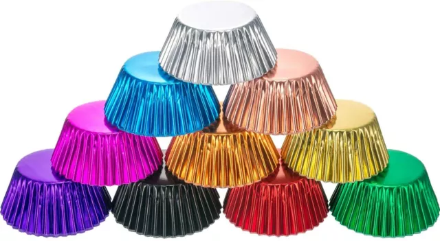 Metallic Foil Cupcake Muffin Baking Cases Decorating - All Colours Available