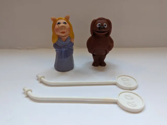 Muppet Show Stick Puppets Miss Piggy and Rowlf Fisher-Price 1978
