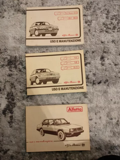 Alfa Romeo 75 alfetta Lotto 3 Libretti manuali cataloghi Uso Manutenzione anni80