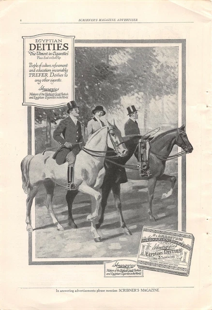 Egyptian DEITIES Cigarettes FOX HUNTING PARTY 1915 advertisement ANARGYROS