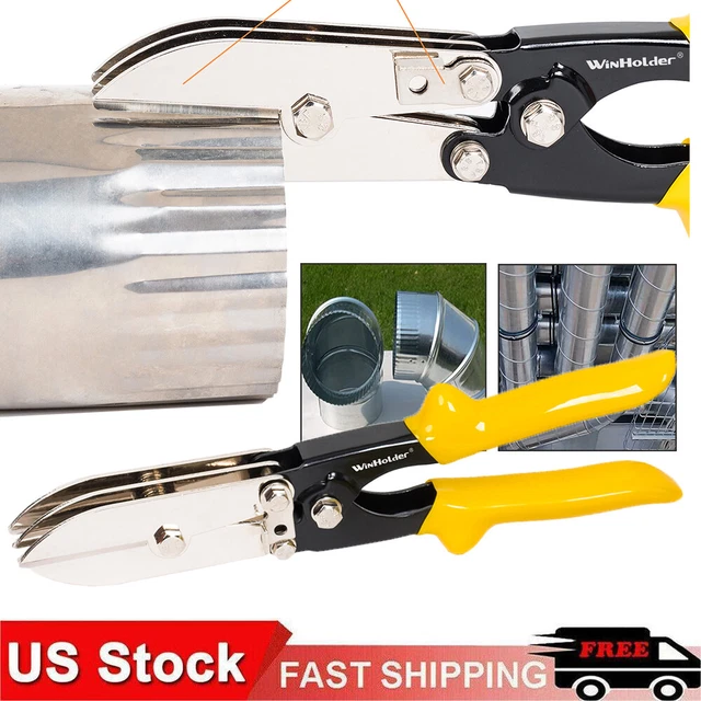 5 Blade Sheet Metal Crimper Tool Stove Pipe Duct Crimping HVAC Handle Repair USA