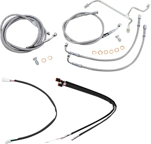 16" Ape Hanger Cable Kit Non-ABS Stainless Steel Burly Brand B30-1165