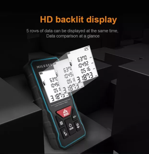 Télémètre Laser Dispositif de Mesure Numérique Distancemètre 40-100m Écran LCD 3