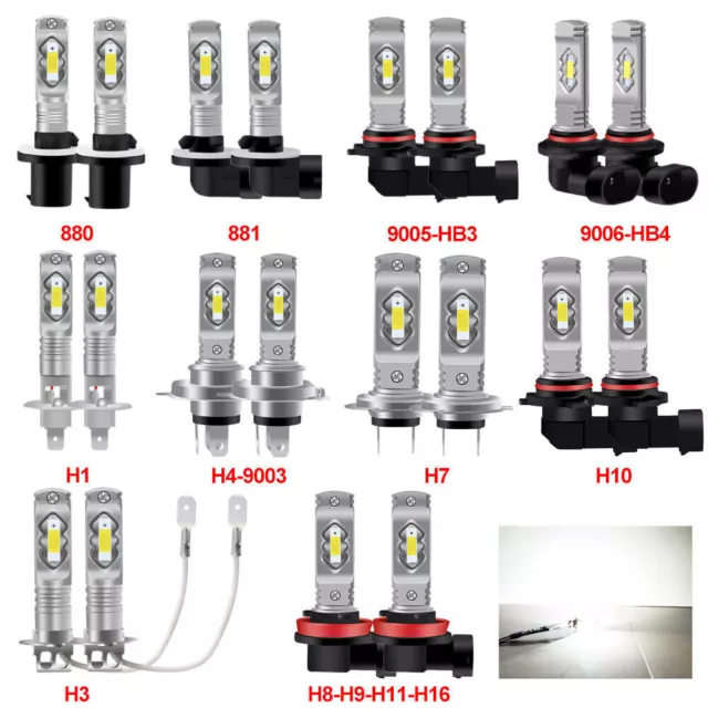 2* H4/H7/H3/H1 LED Auto Scheinwerfer Kit 12V 80W CSP DRL Canbus 6000K VS Halogen