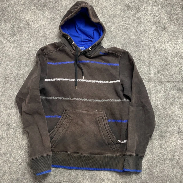 Reebok Hoodie Mens Medium M Black Pullover Long Sleeve Hooded Work Wear Adult