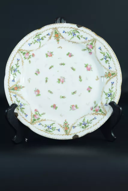 Porcelaine De Paris  Manufacture LOCRE LA COURTILLE ASSIETTE Louis XVI Plate 18c