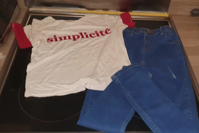 River Island Skinny Jeans And T-shirt Outfit Age 8