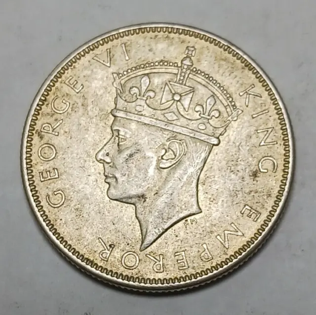 1942-S Fiji One Florin - Sharp Silver Coin - Two Shillings - George VI