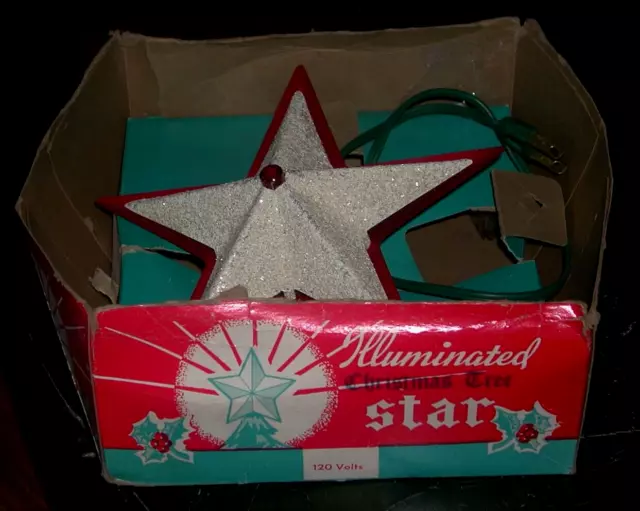 Vintage 1950s Noma Illuminated Christmas Star Tree Topper Original Box 3