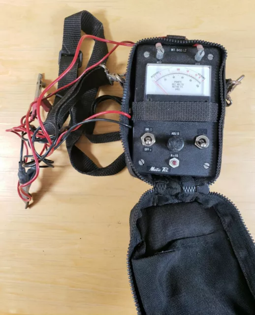 Vintage Metro Tel Mt-8455 L2 Ohm Meter With Case And Leads