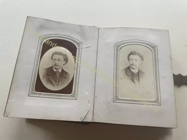 altes Foto Album CDV um 1865 mit 27Stk. Fotos antik Herren Damen aus Mannheim