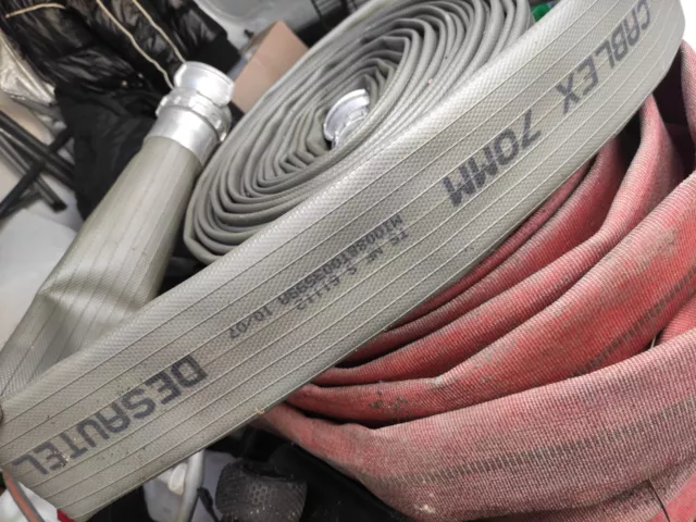 Lot de 6 TUYAUX INCENDIE / POMPE CABLEX DESAUTEL 70MM