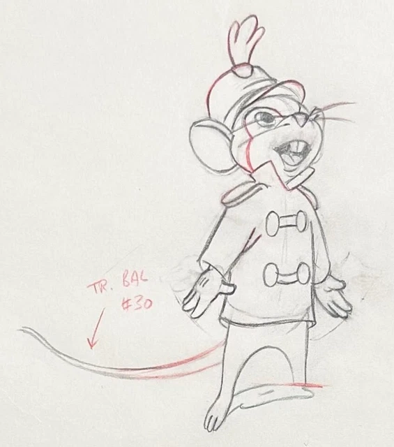 1941 RARE DISNEY Dumbo Timothy Mouse Original Production Animation