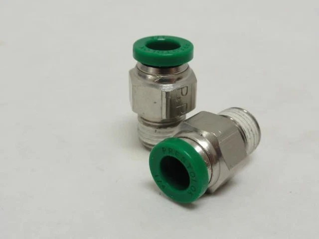 192132 New-No Box; Parker W68PLP-4-2 Lot-2 Brass Connectors; 1/4" PTC x 1/8MNPT