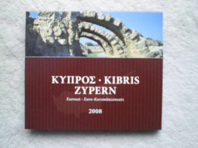 Kursmünzensatz Zypern 2008  *  1  Cent bis 2 Euro in Folder, Sonderedition KMS