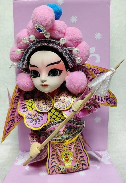 Vintage Chinese Traditional Peking Beijing Opera Doll Figurine With Box 6" TALL