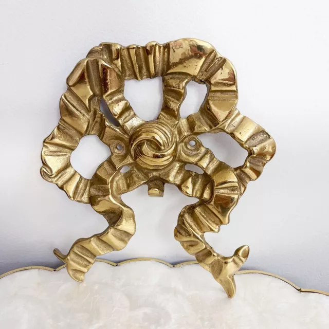 Brass Wavy Ornate Ribbon Wall Hook 8”