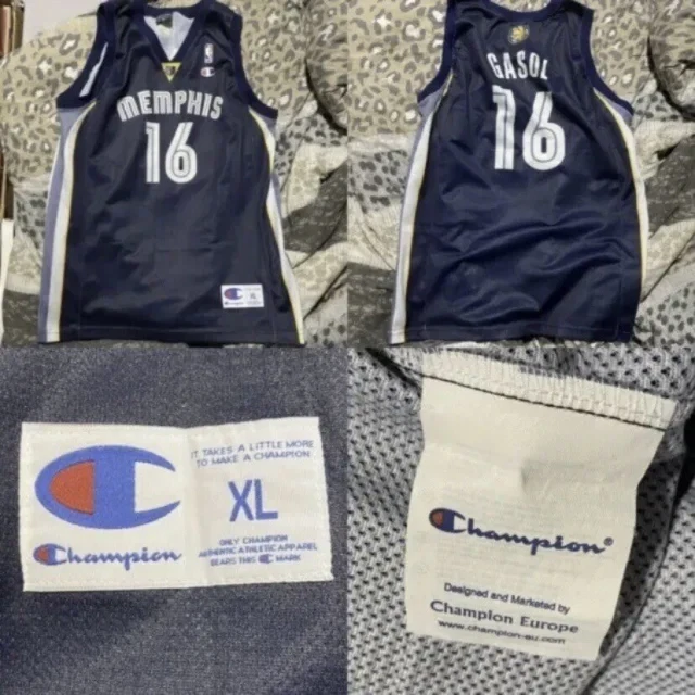 OFFICIAL XL CHAMPION Pau Gasol 2007-08 Memphis Grizzlies NBA Basketball Jersey Â£39.99 - PicClick UK