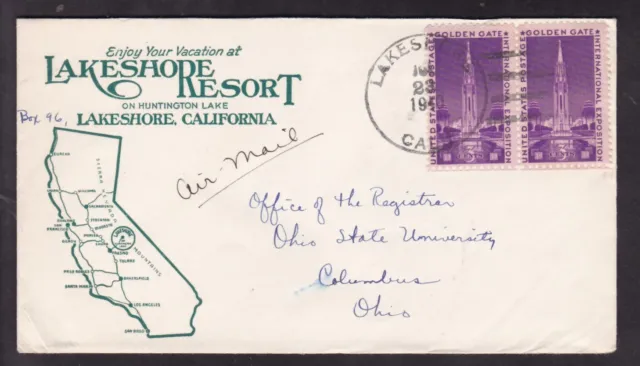 Advertising - Lakeshore Resort On Huntington Lake, Lakeshore, Calif. - 1940