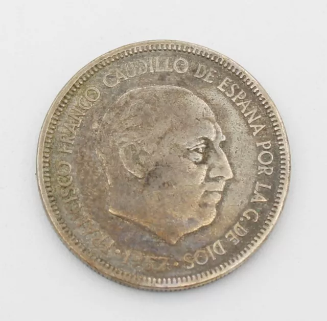 1957 Spanish 5 Ptas Collectible Coin