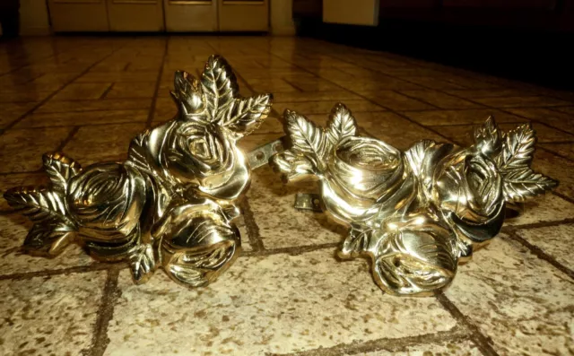 Vintage Brass Curtain Tiebacks. Wall Hooks. Pretty!