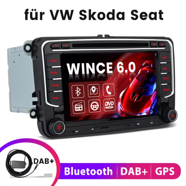 DAB+WINCE 6.0 Autoradio GPS CD DVD For VW Passat Golf 5/6 Polo Tiguan Touran SWC