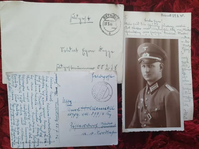 original german ww2 Soldiers Letters And Photograph 27 Mar 1940