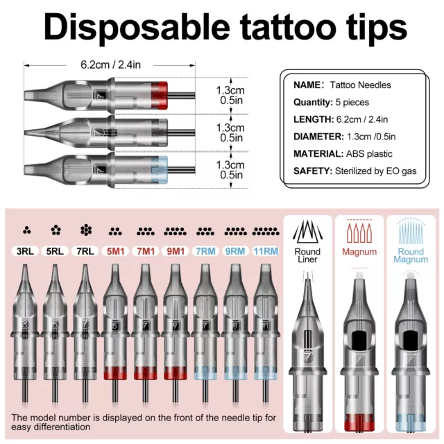 Cartucho de tatuaje premium agujas cartuchos sombreador redondo esterilizado 3