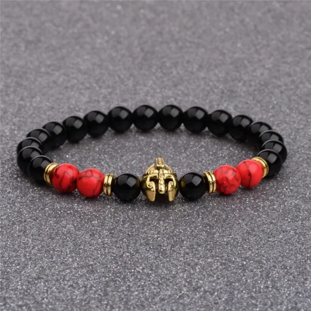 8mm Black Onyx red Turquoise beads Mala Buddhist Bracelet Fabric Teens