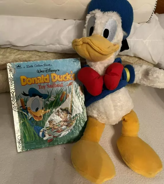 Disney Donald Duck SET Stofftier Pluschtier von Disneyworld USA & English Buch