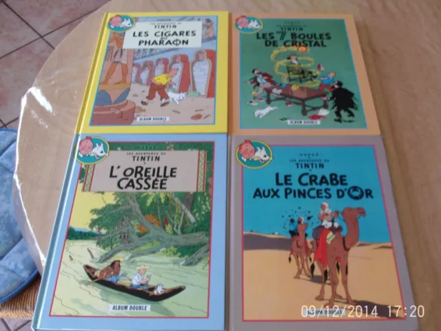 Lot De 4 Bd Tintin Double Albums - Tbe