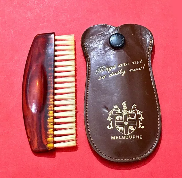 Vintage clothes brush with leather case Melbourne Australia