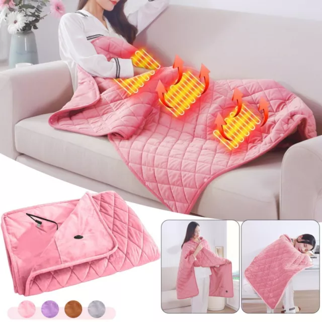 Electric Heated Blanket Portable Warm Throw Poncho Wrap Blanket.USB.Heated Shawl